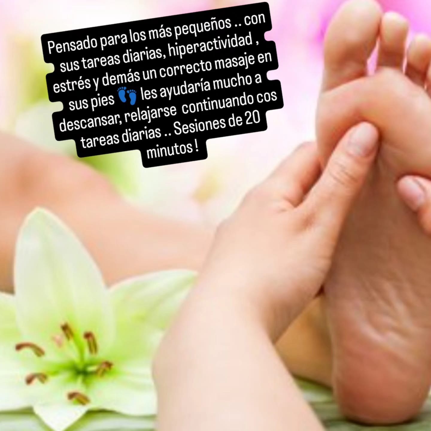 Reflexología para niños, sesiones de 20 minutos